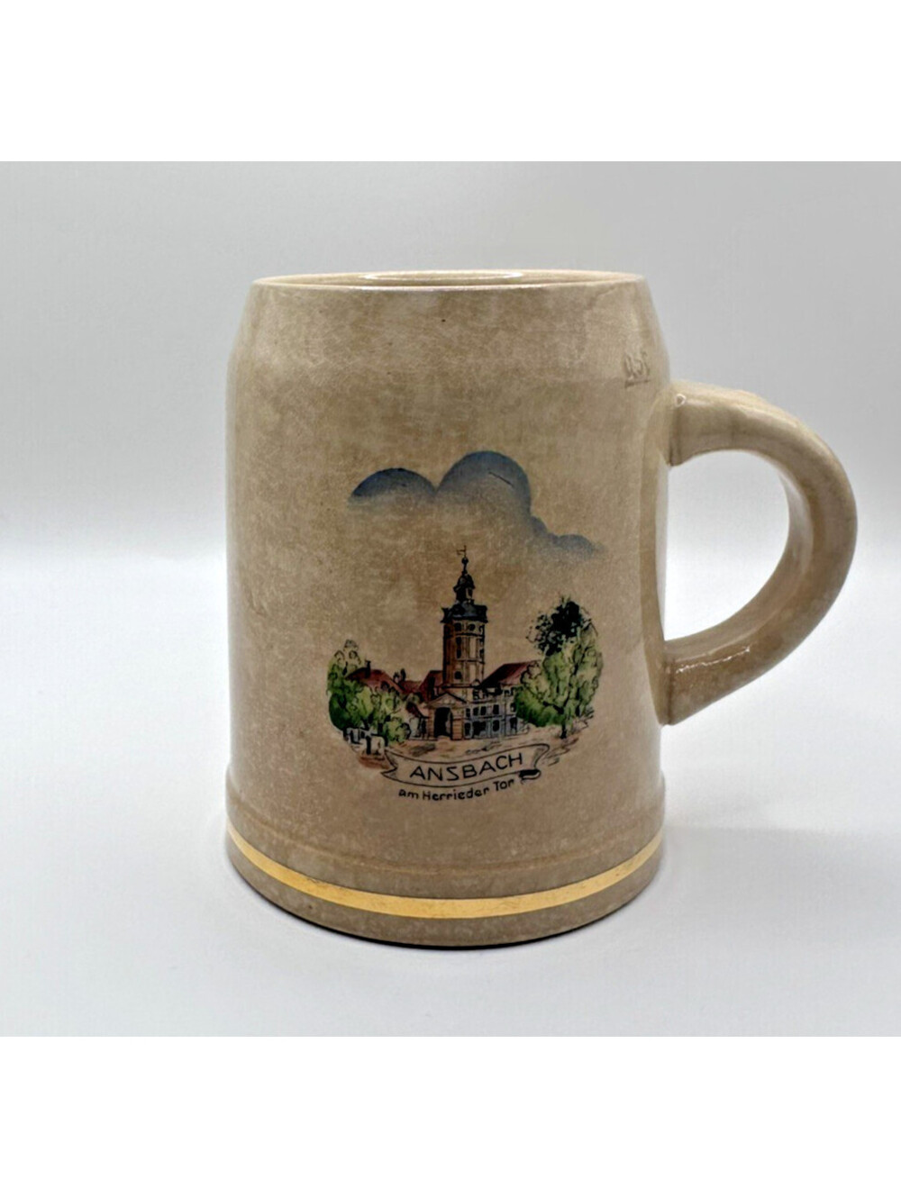 Vintage German Beer Stein Ansbach Germany am Herrieder Tor